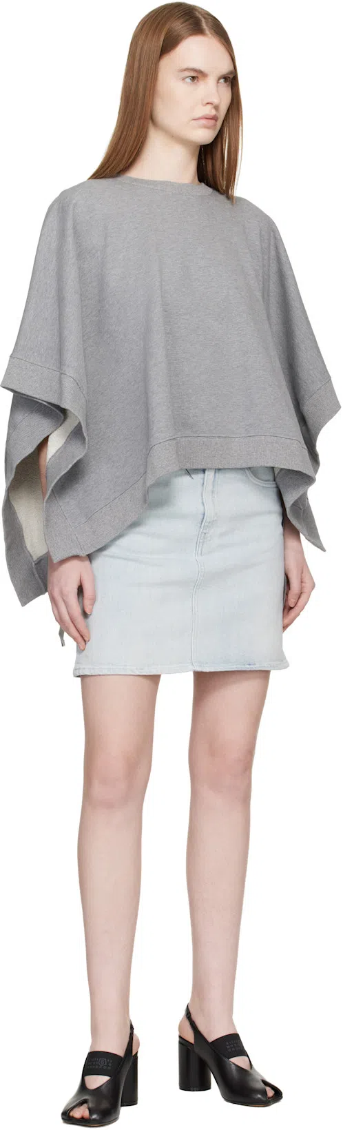 MM6 MAISON MARGIELA Anatomic Numeric Slingback Peep Toe Block Heel In Black