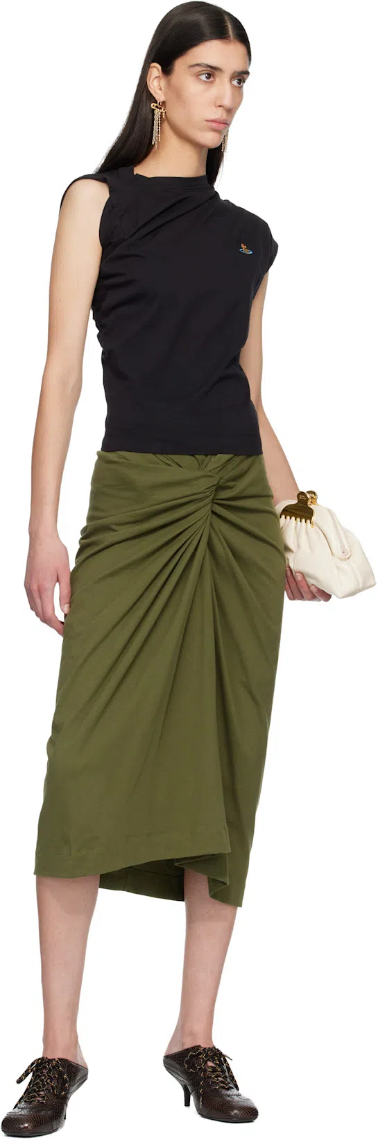 VIVIENNE WESTWOOD Asymmetric Short-sleeved T-shirt In Black