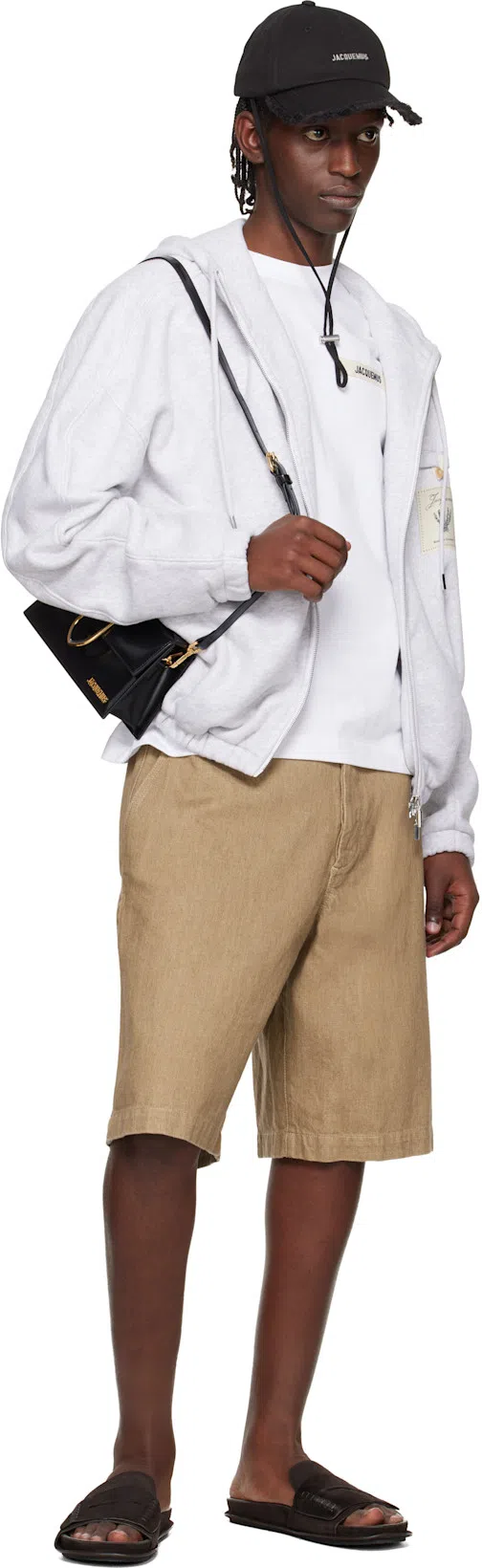 JACQUEMUS Le T-shirt Gros Grain White T-shirt With Logo Patch On The Front In Cotton Man