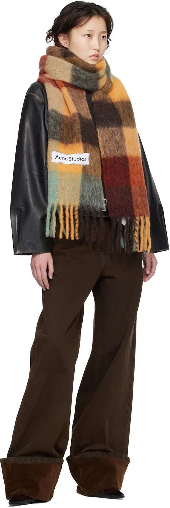 ST AGNI Belted Brushed-leather Jacket In Black