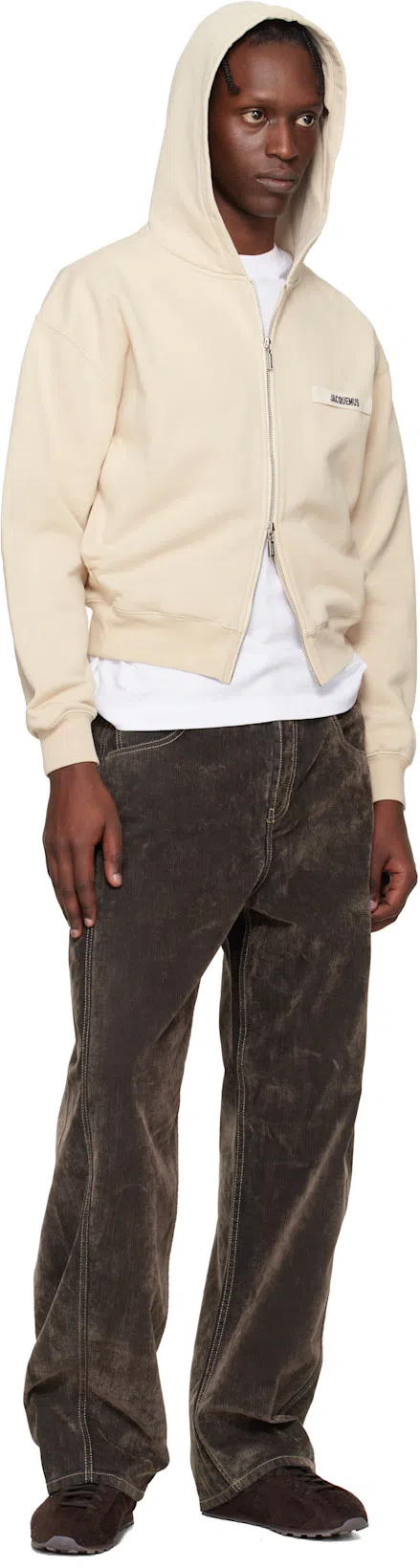 JACQUEMUS Le T-shirt Gros Grain White T-shirt With Logo Patch On The Front In Cotton Man