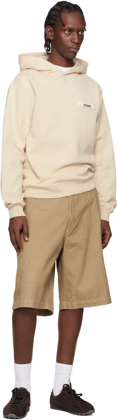 JACQUEMUS Le T-shirt Gros Grain White T-shirt With Logo Patch On The Front In Cotton Man