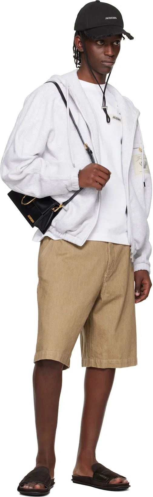JACQUEMUS Le T-shirt Gros Grain White T-shirt With Logo Patch On The Front In Cotton Man