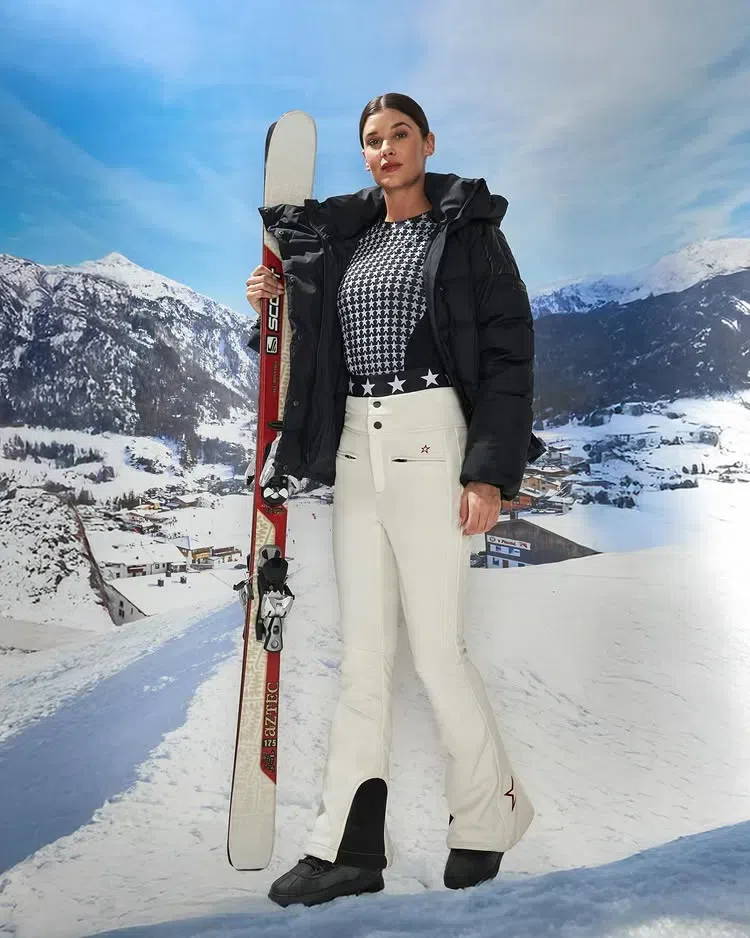 PERFECT MOMENT High-waist Aurora Flare Ski Pant In White