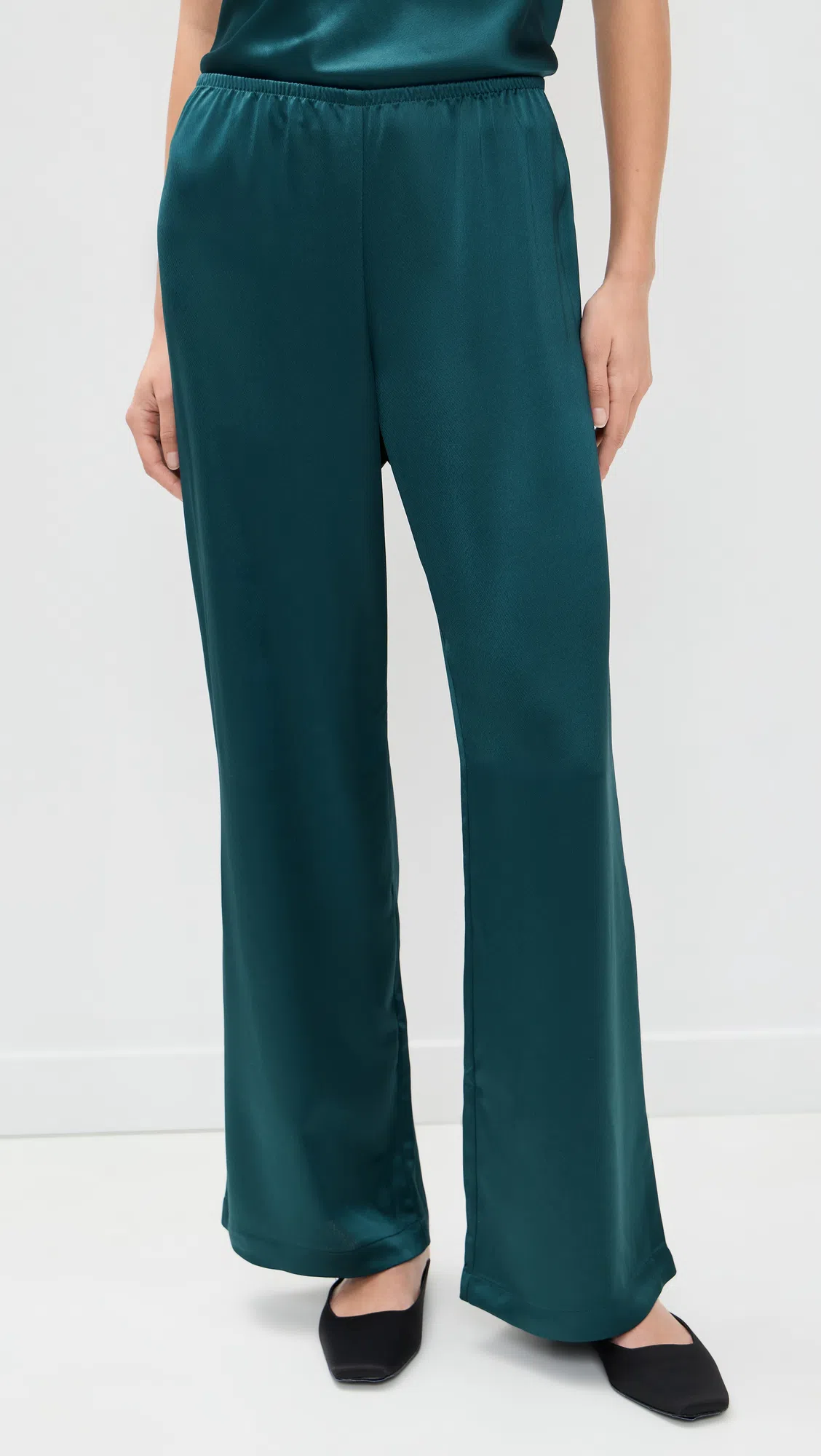 LESET Barb Wide Leg Pants Pacific In Green