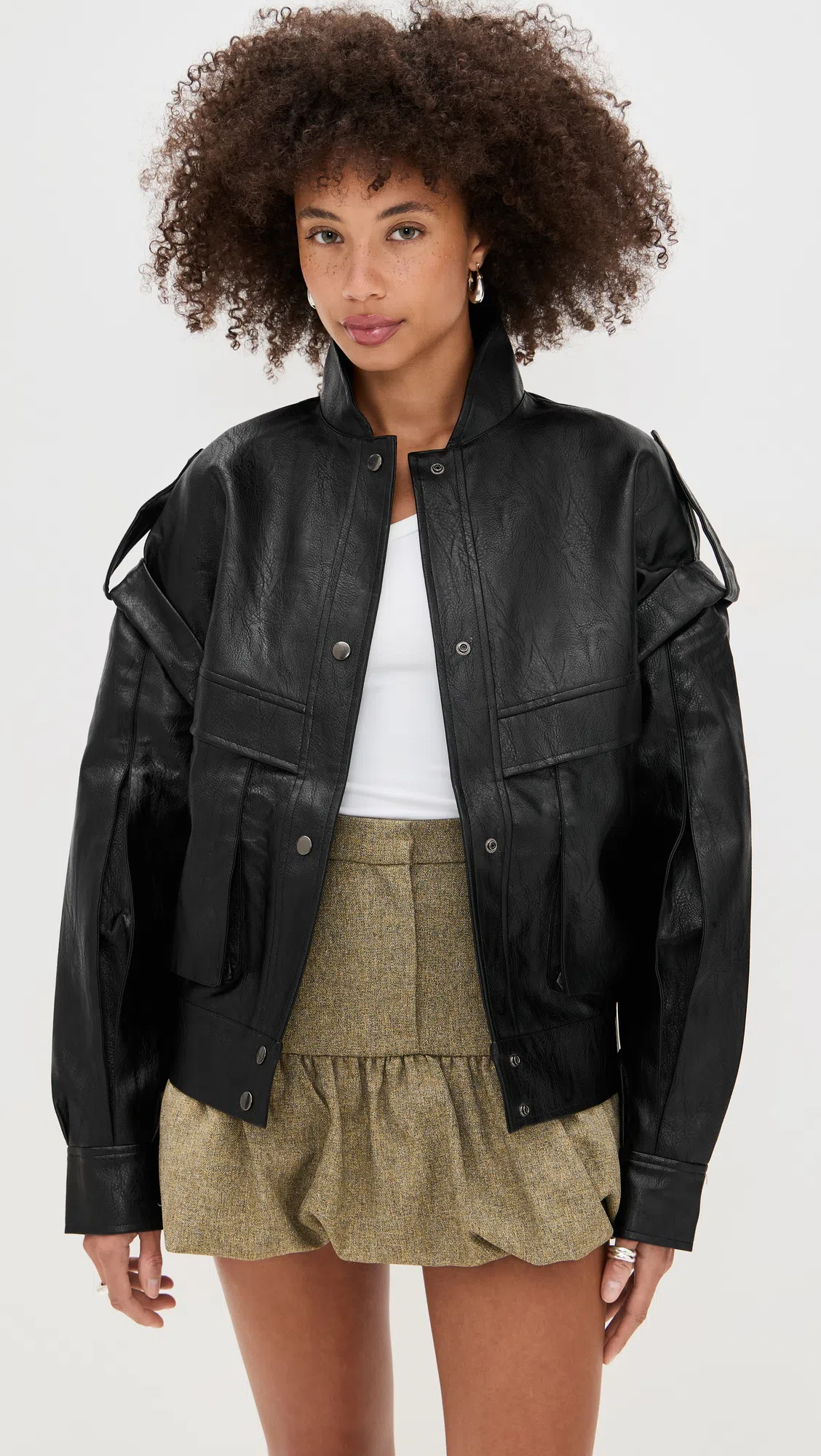 LIONESS Madame Faux Leather Jacket In Black