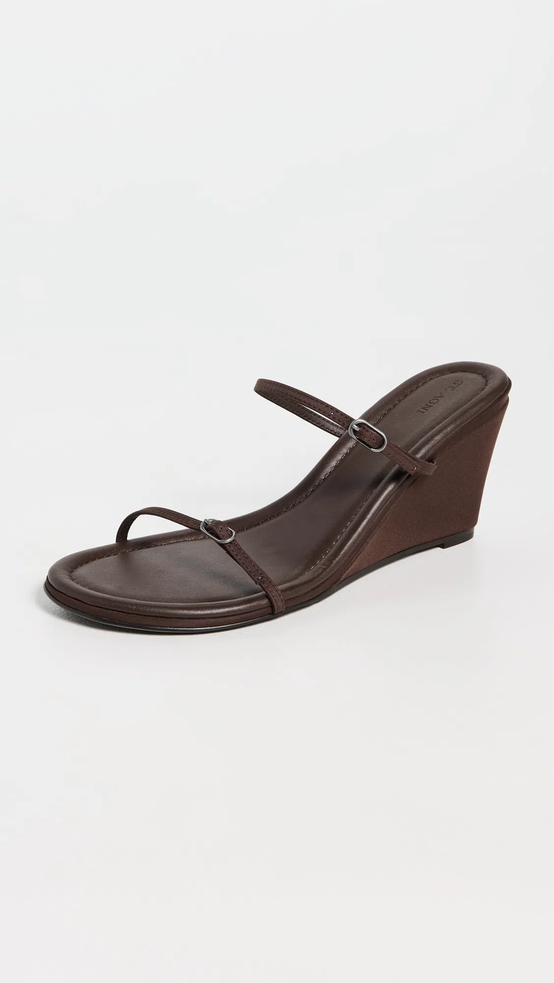 ST AGNI Brown Petit Belt Detail Wedge Heeled Sandals