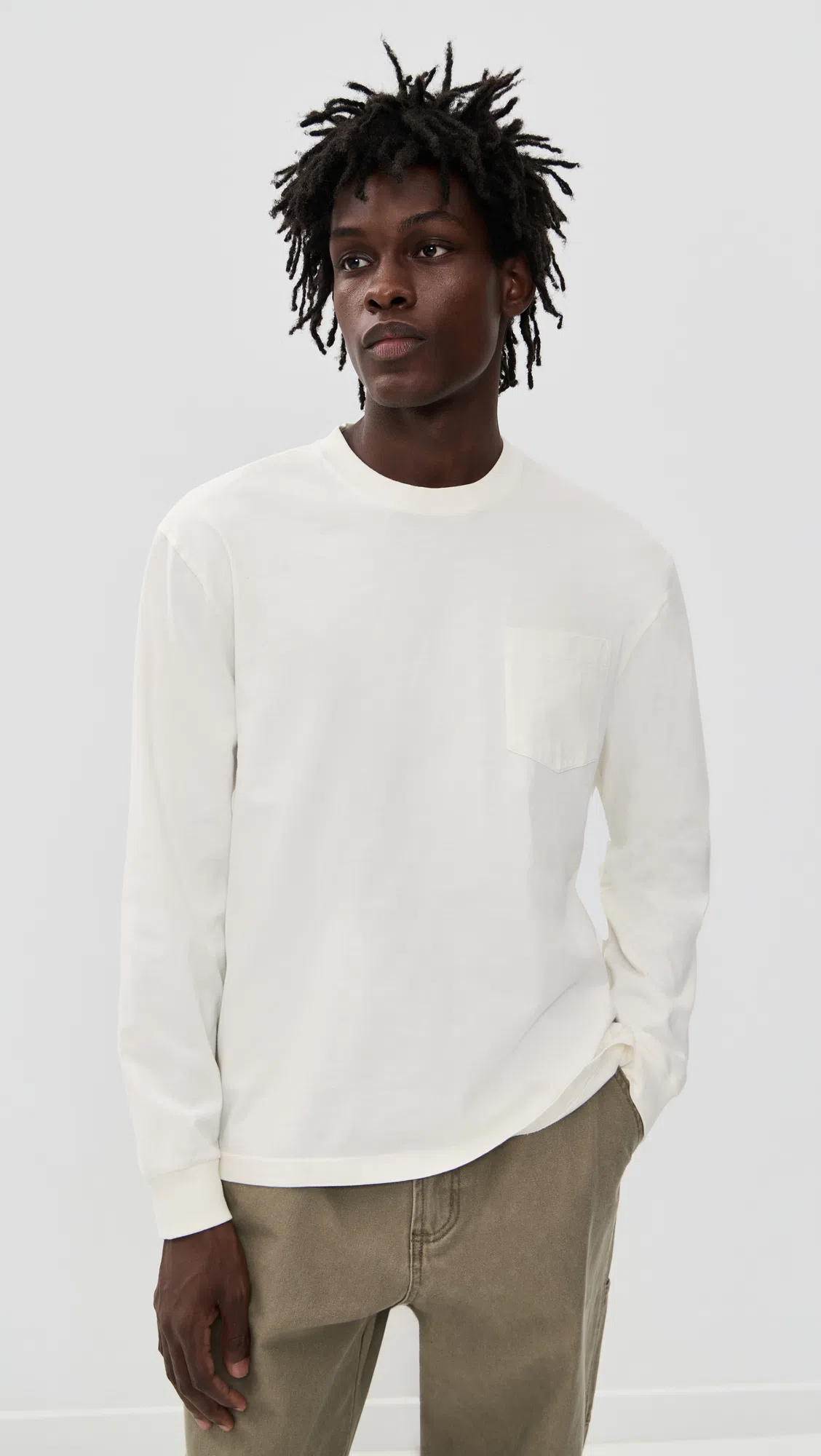 MADEWELL The Vintage Long Sleeve Pocket T-shirt In White