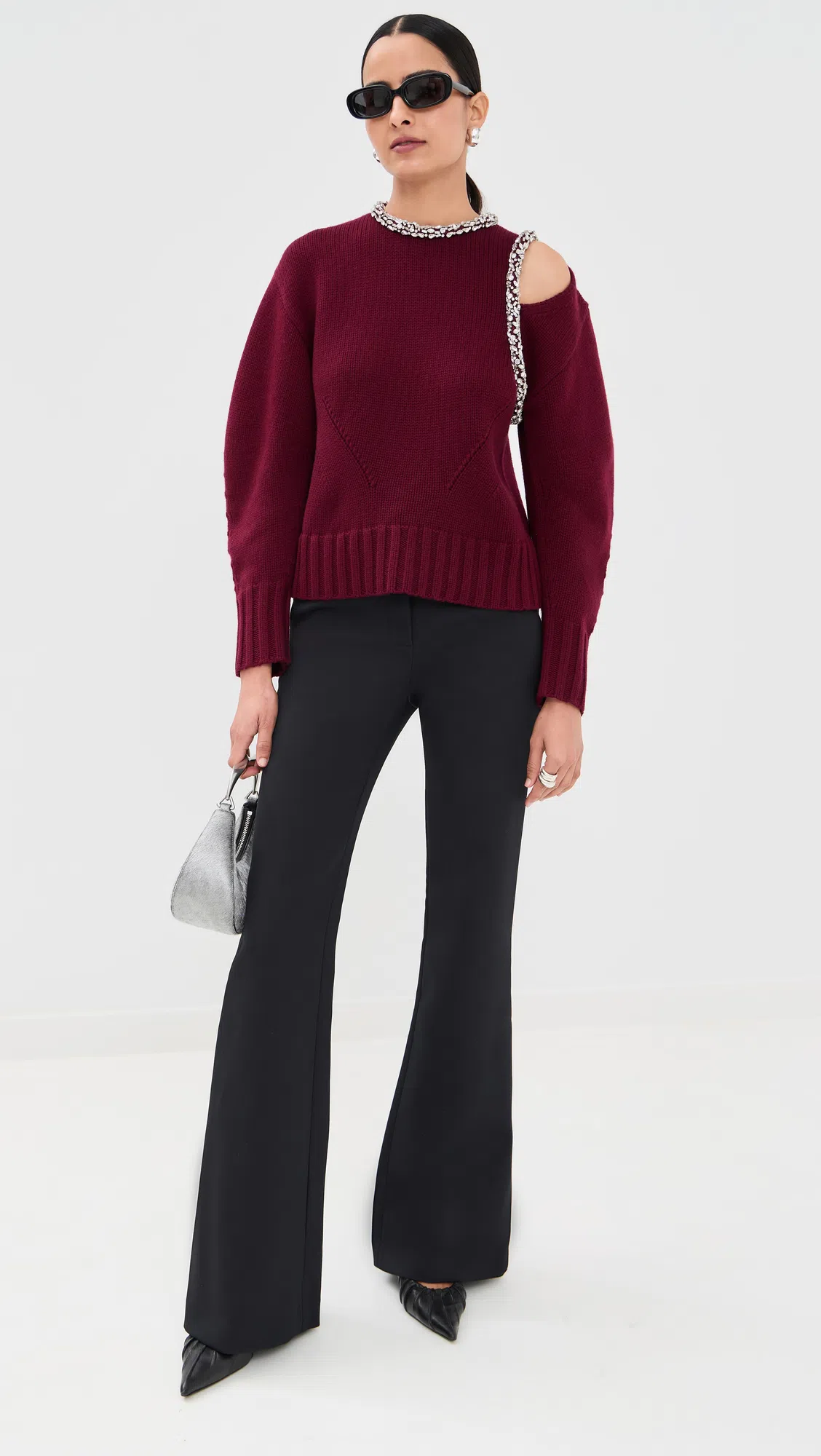 COURRÈGES Courreges Women Holy Eclipse Leather Shoulder Bag In Black