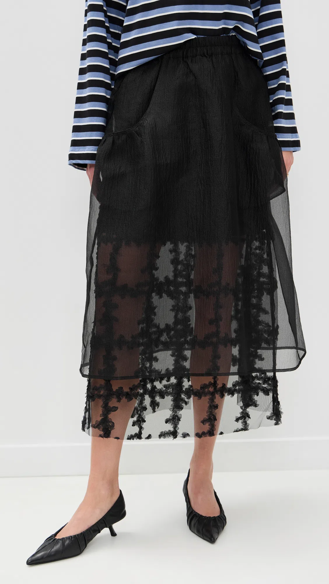 MM6 MAISON MARGIELA Logo Detailed Open-toe Slingback Sandals In Black