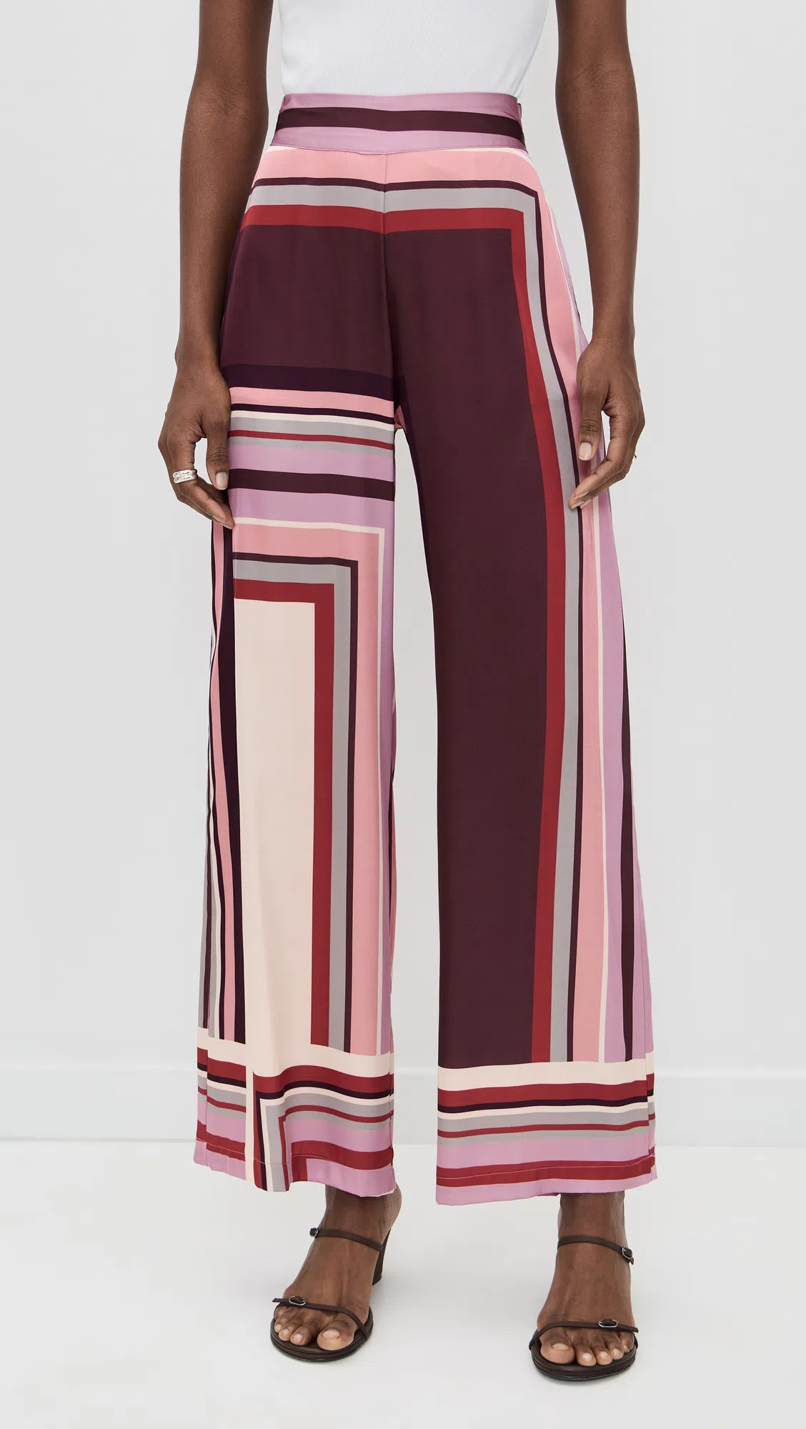 ST AGNI Brown Petit Belt Detail Wedge Heeled Sandals