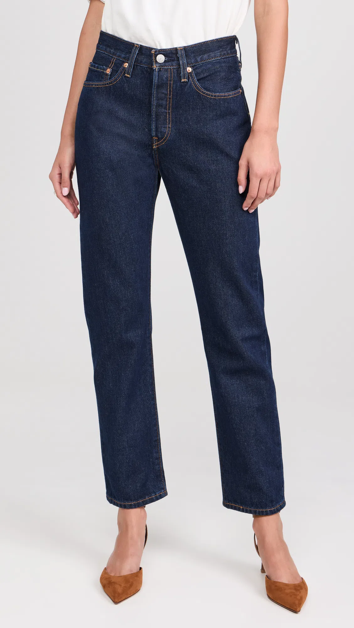 LEVI'S High Rise Straight Leg Jeans In Apply Now In Blue