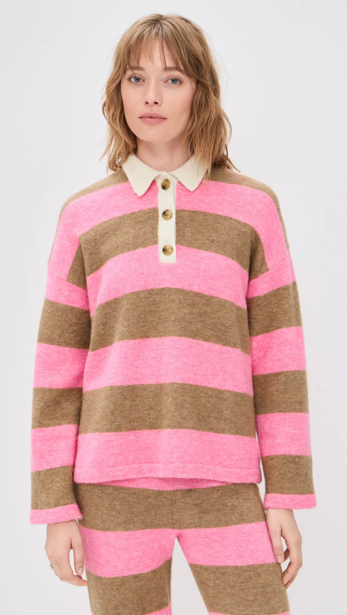 FAHERTY Apres Alpaca Wool Blend Pants Pink Spritz In Multi