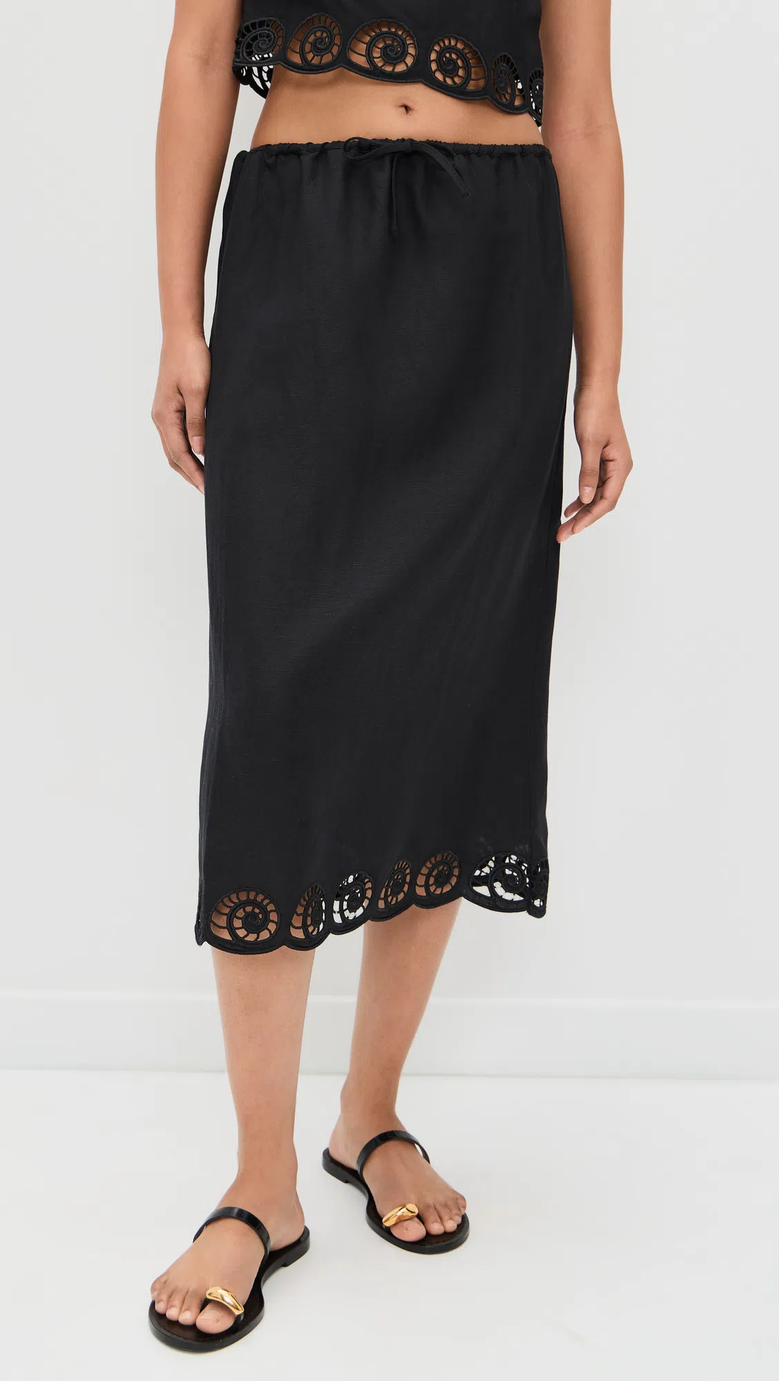 AMANU Kibera Embellished Leather Sandals In Black