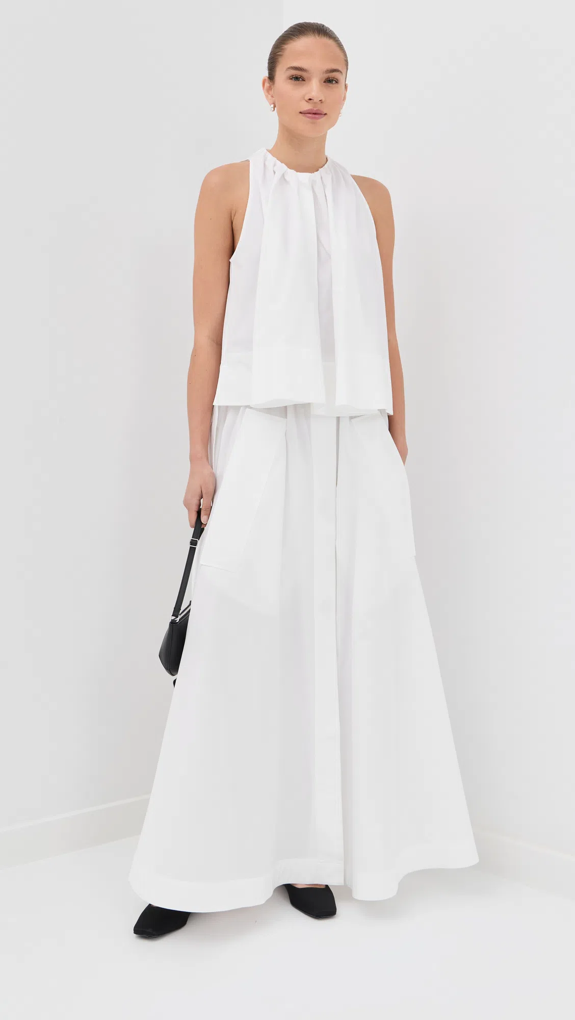 COURRÈGES Courreges Women Holy Eclipse Leather Shoulder Bag In Black