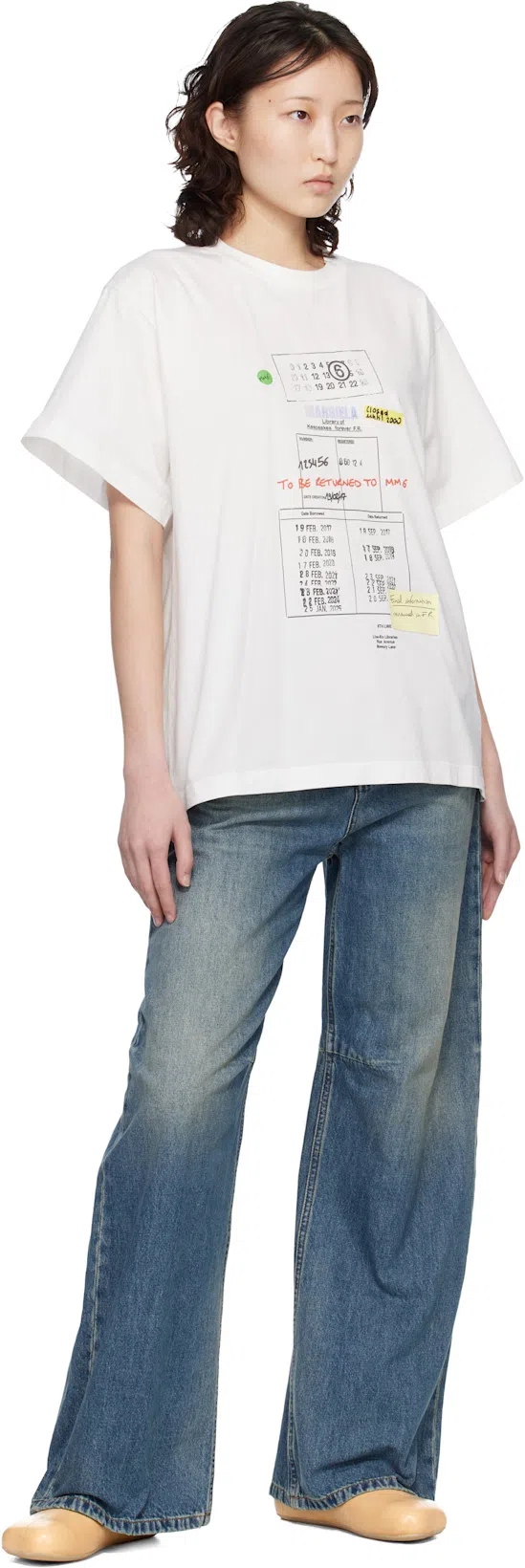 MM6 MAISON MARGIELA Stretch Cotton T Shirt Short Sleeves Print In White