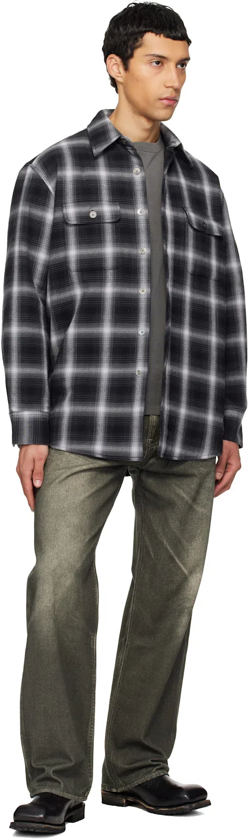 OUR LEGACY Mens Worn Black Boxy Short-sleeve Cotton-jersey T-shirt In Gray