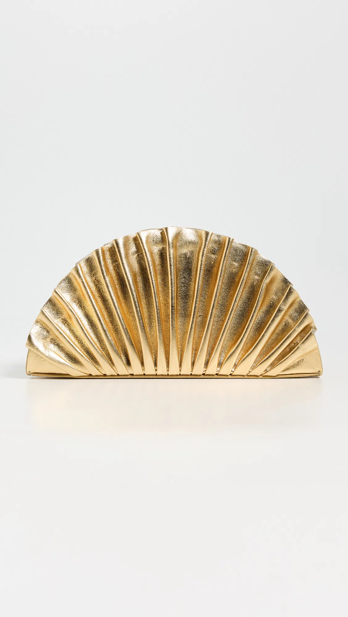 CULT GAIA Nala Mini Clutch With Pleated Detailing In Gold