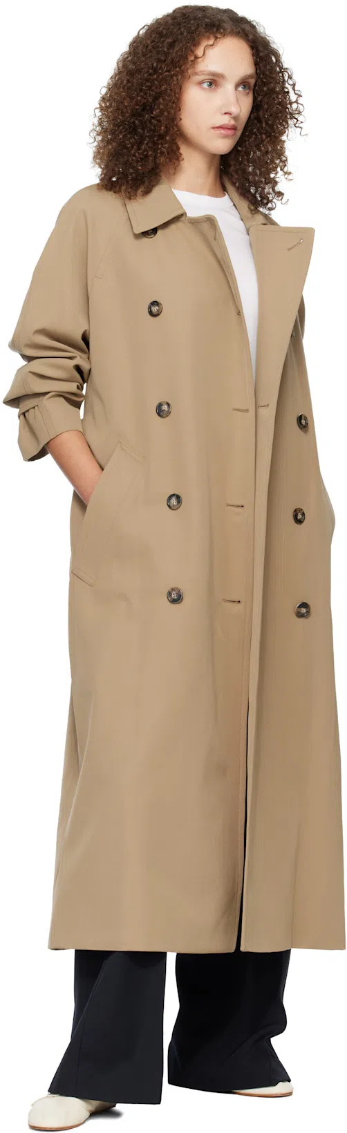 A.P.C. A. P.c. Belted Double-breasted Trench Coat In Neutral