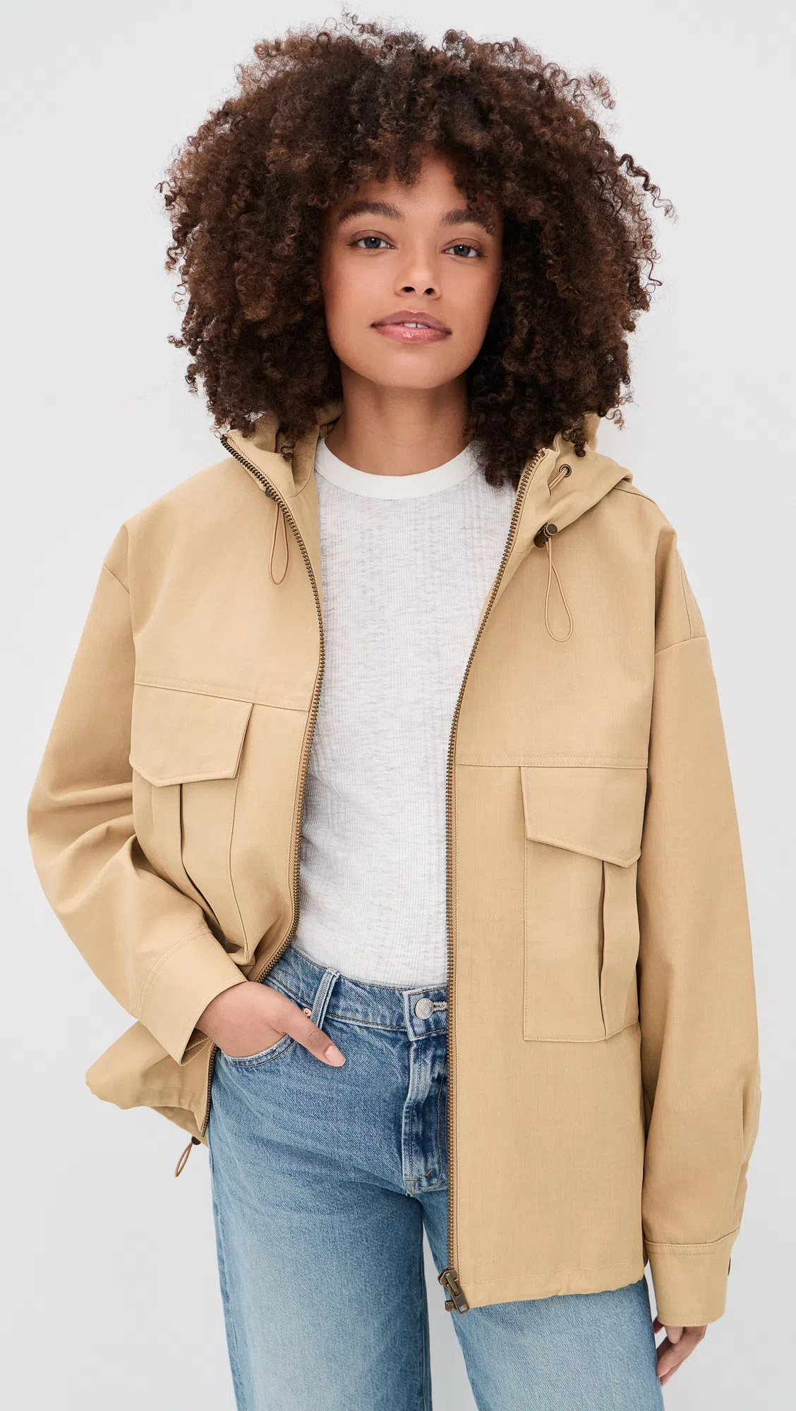 MOTHER The Light Drizzle Take A Raincheck Jacket In Neutral