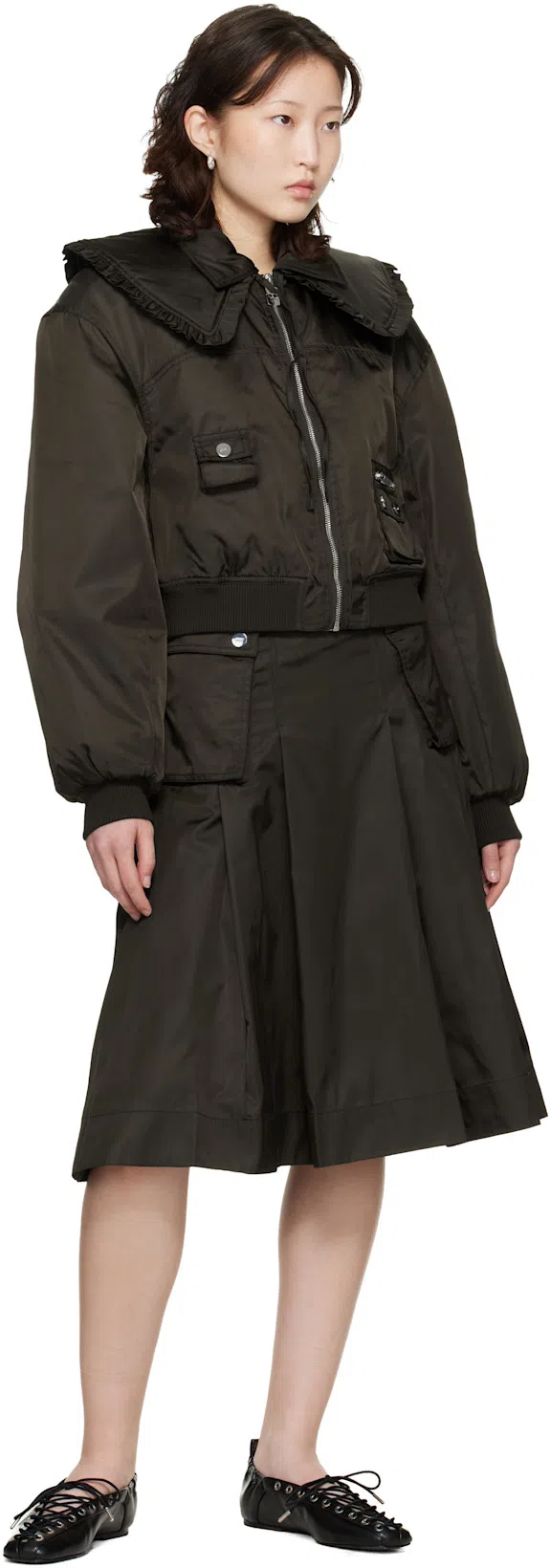 GANNI C.p.company Total Eclipse Zip Lens Cotton Hoodie In Blue