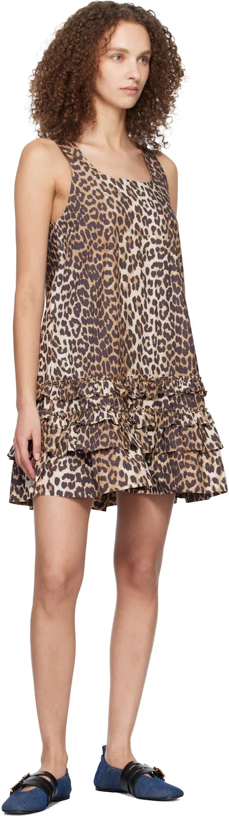 GANNI Sue Denim Ballerina Flats Dark Blue Vintage