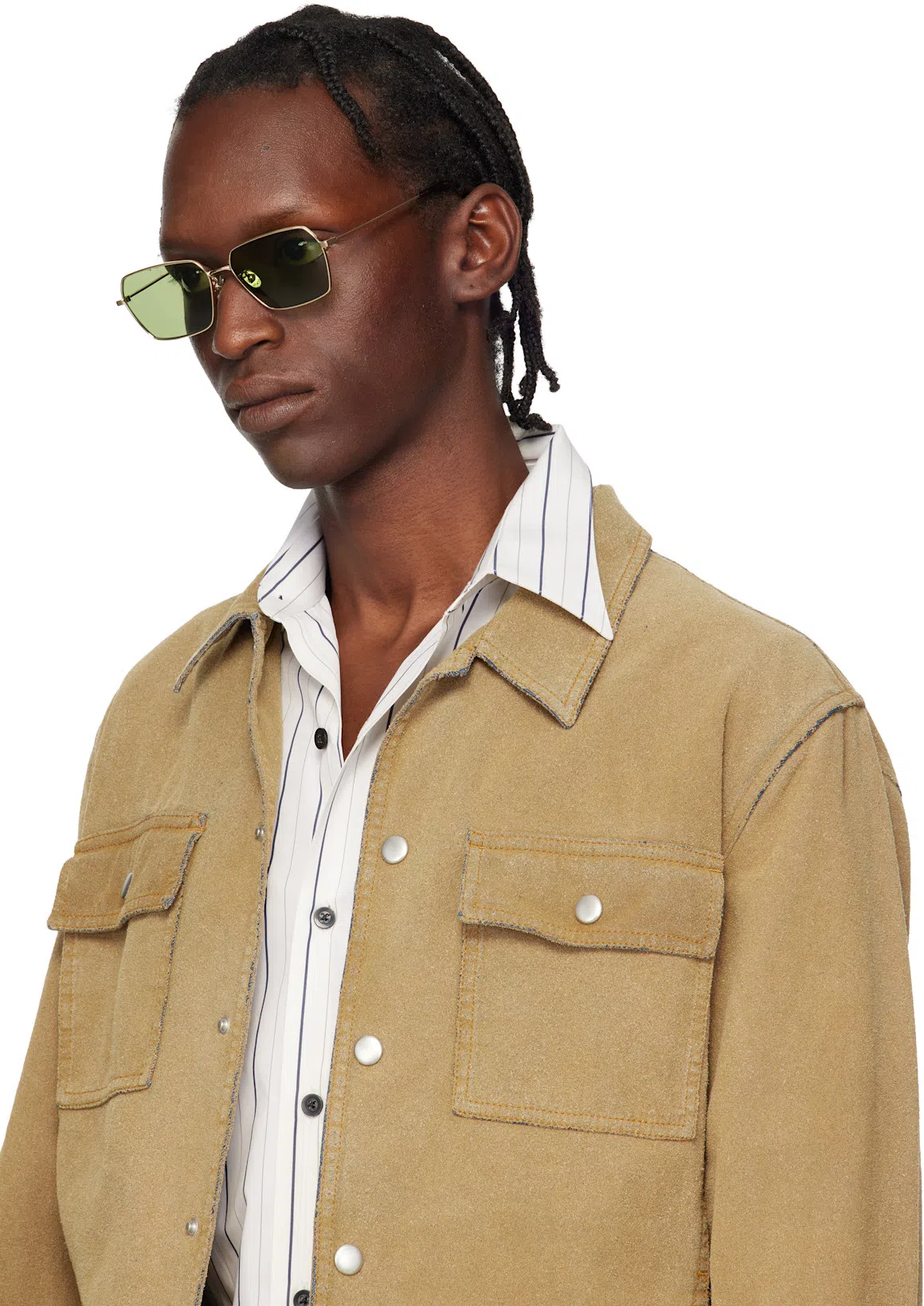 MM6 MAISON MARGIELA Flock Denim Trucker Jacket Sand In Brown