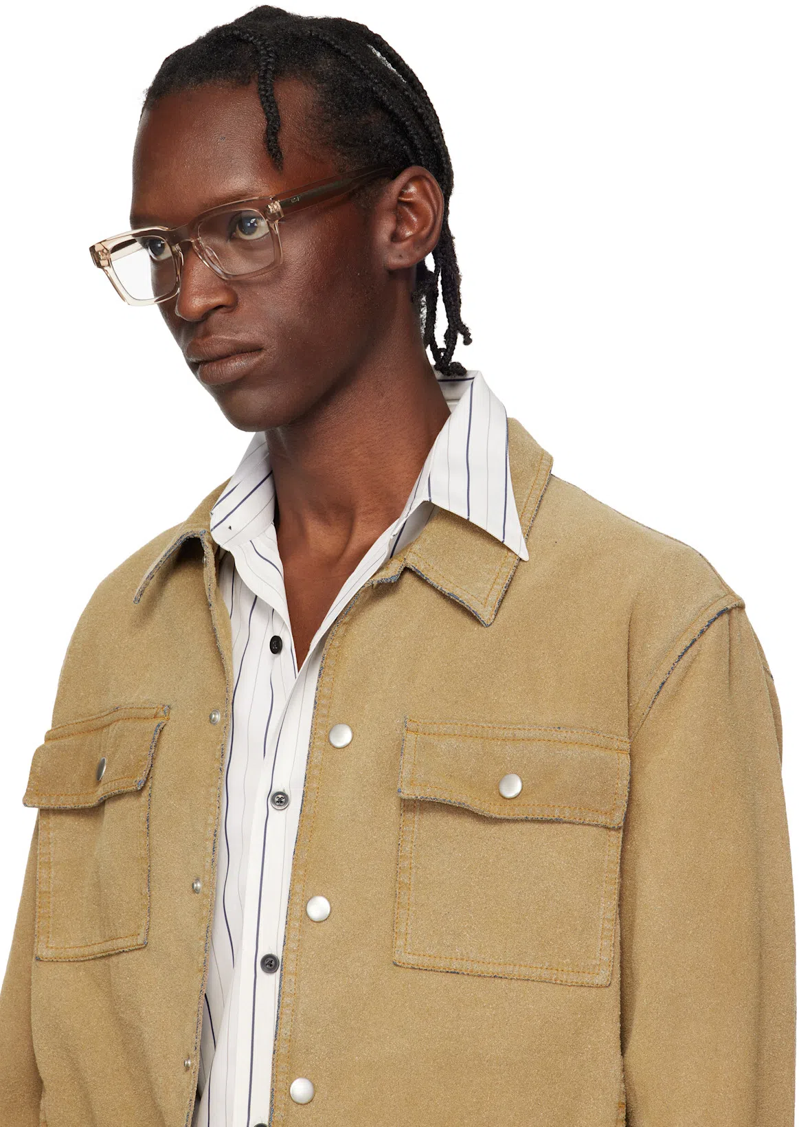 MM6 MAISON MARGIELA Flock Denim Trucker Jacket Sand In Brown