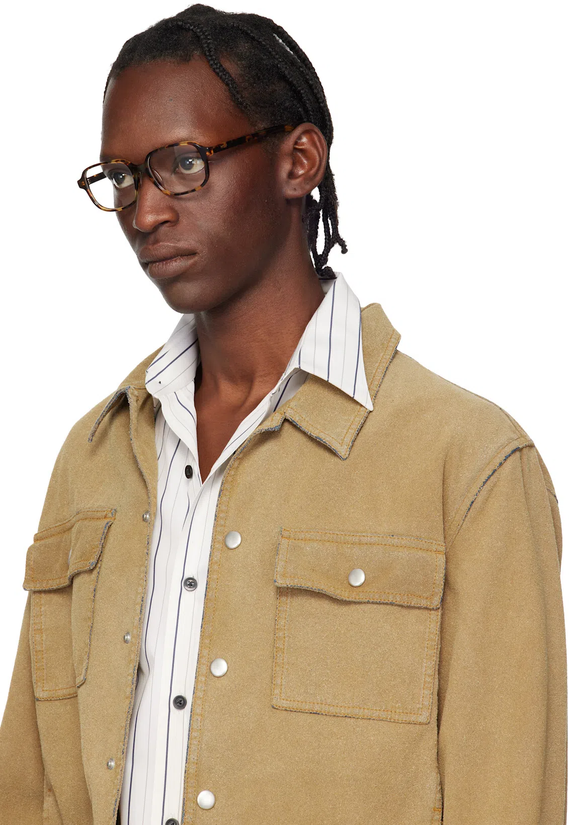 MM6 MAISON MARGIELA Flock Denim Trucker Jacket Sand In Brown