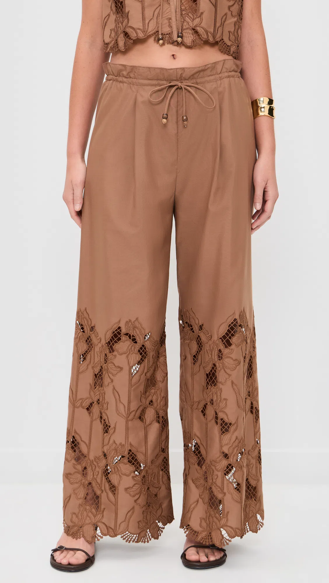 ST AGNI Brown Petit Belt Detail Wedge Heeled Sandals