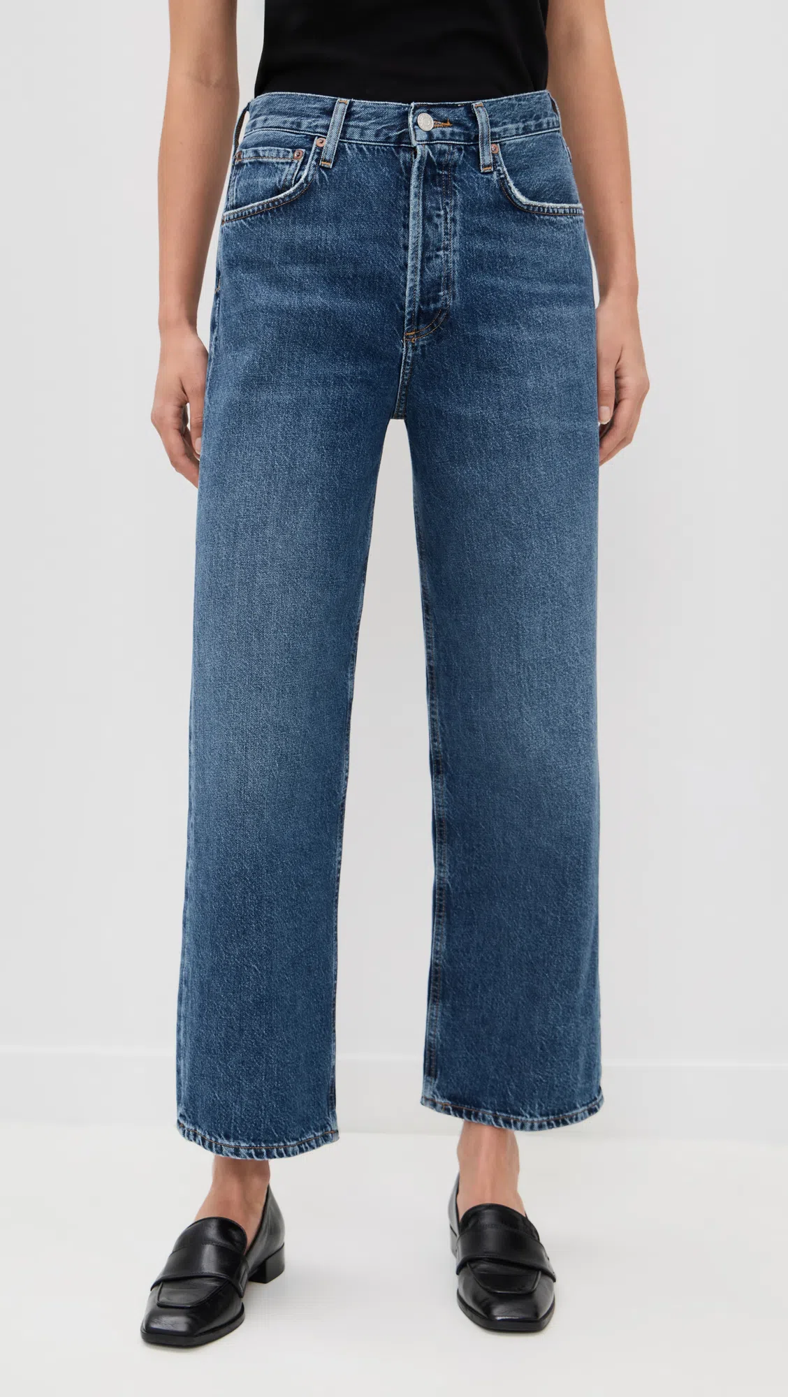 AGOLDE Womens Reissue (true Ind Rinse) Harper Straight-leg Stretch-denim Jeans In Blue