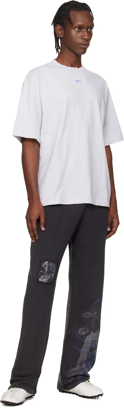 OFF-WHITE Graphic Print Crew Neck Short Sleeve T-shirt In White