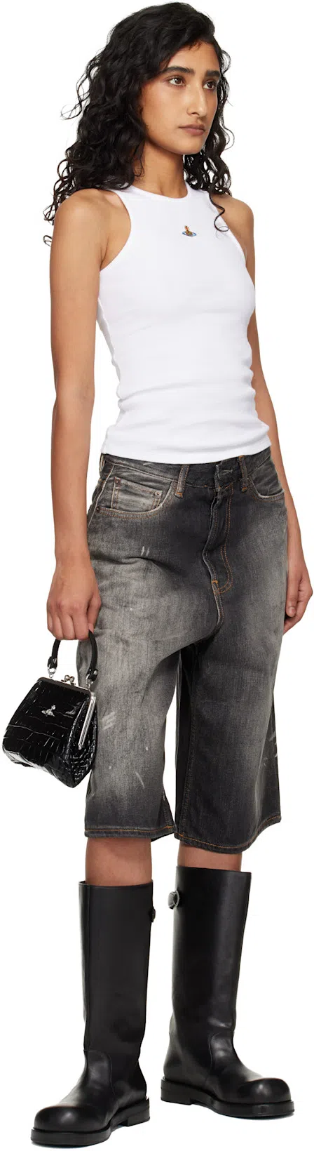 VIVIENNE WESTWOOD White Rib Jersey 90s Tank Top