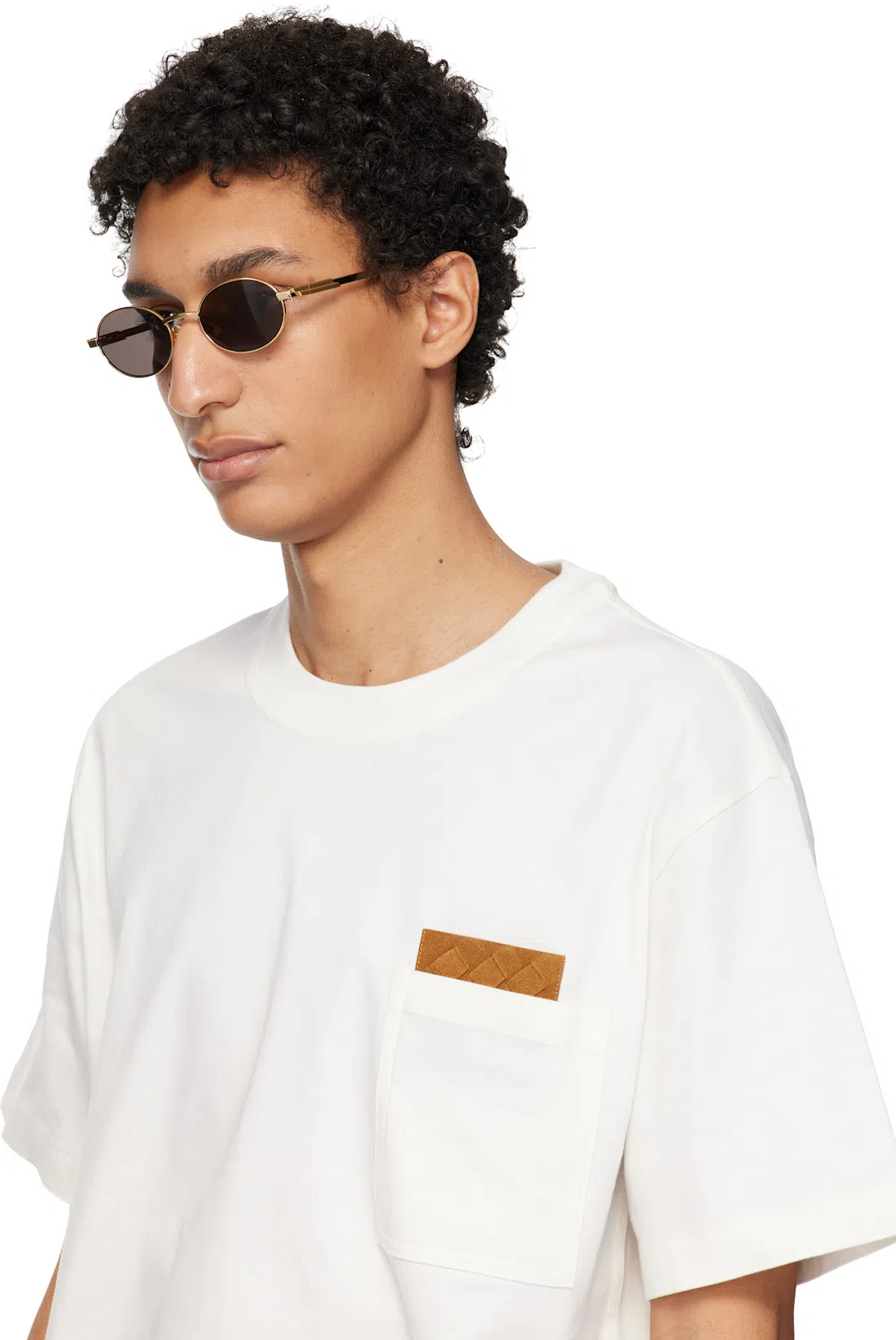 BOTTEGA VENETA Men White Crewneck Cotton T-shirt, Xl Luxury T-shirts For Men Darveys