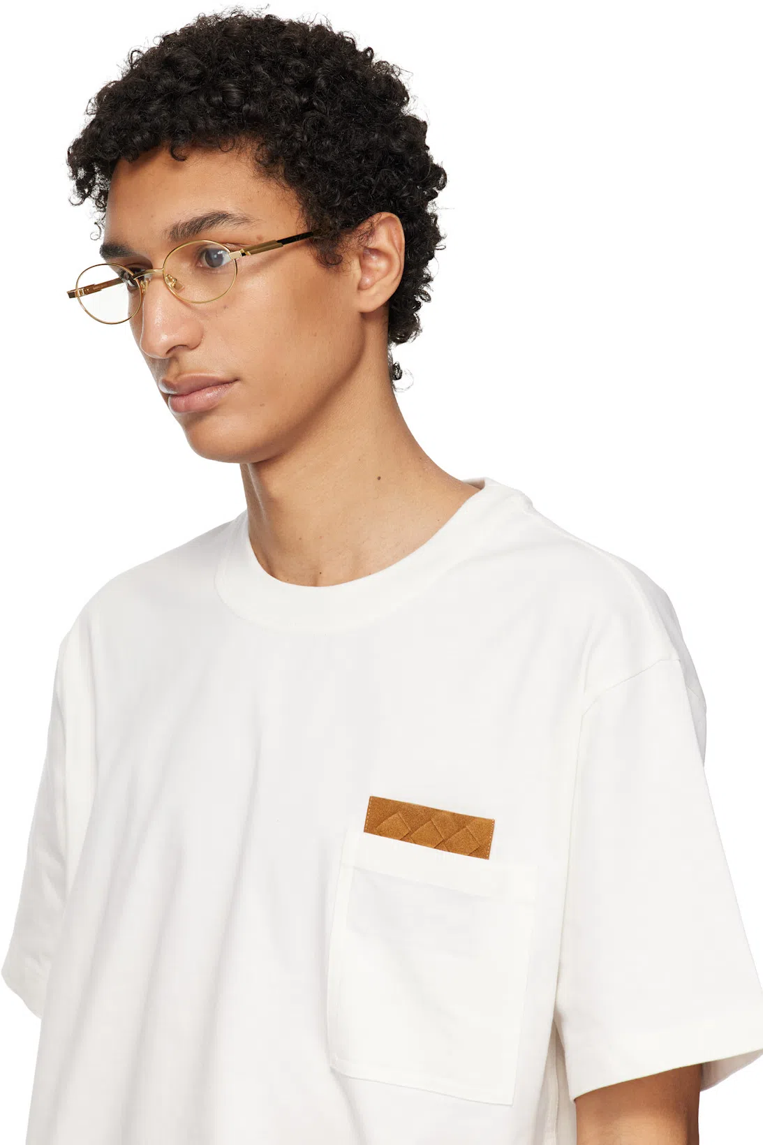 BOTTEGA VENETA Men White Crewneck Cotton T-shirt, Xl Luxury T-shirts For Men Darveys