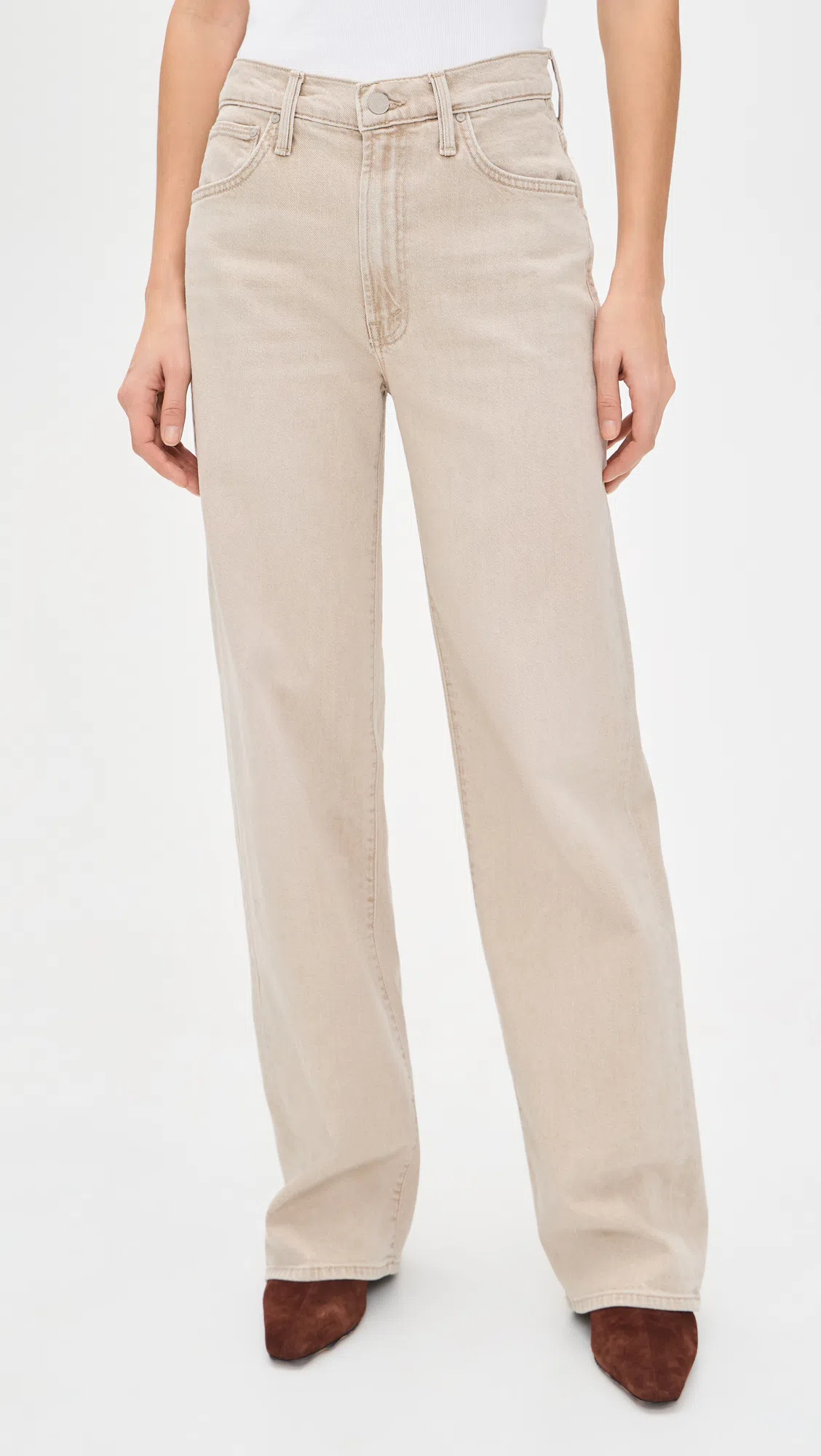 MOTHER The Dodger Sneak Relaxed Straight Leg Jeans In Pink
