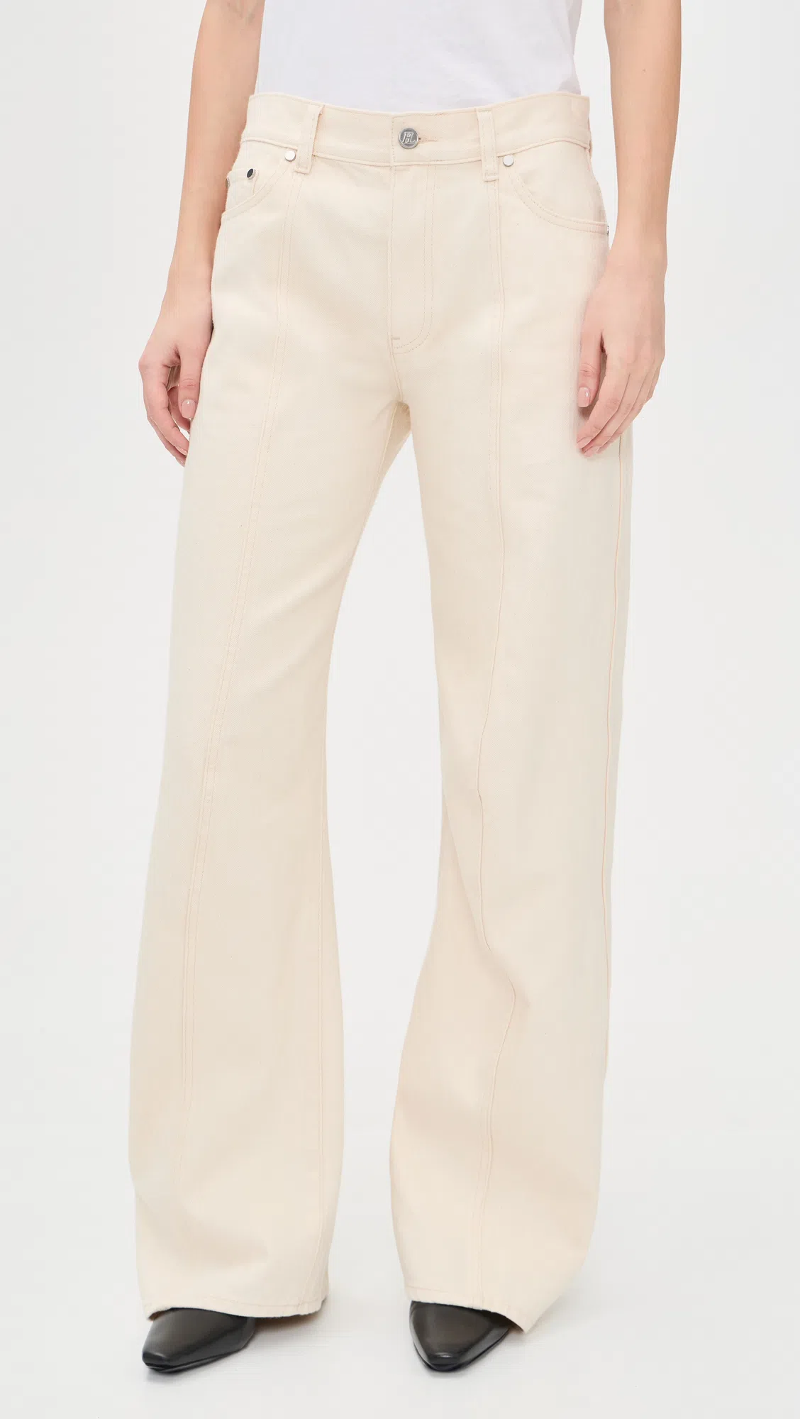 HELMUT LANG Ski High Rise Jeans In Ecru In Neutral