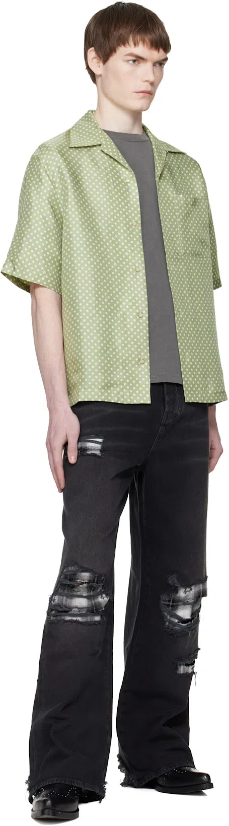 OUR LEGACY Mens Worn Black Boxy Short-sleeve Cotton-jersey T-shirt In Gray