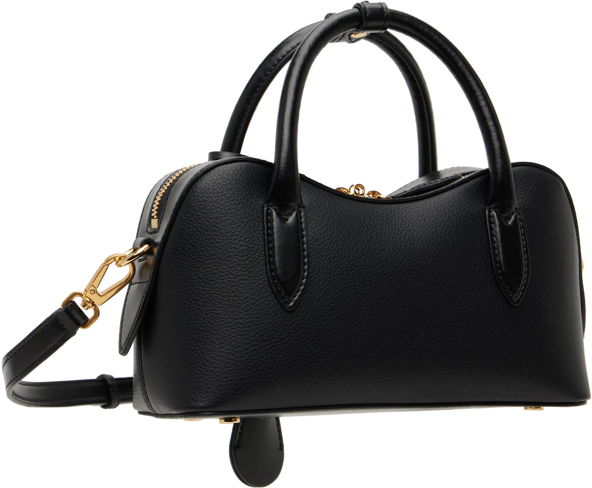 STELLA MCCARTNEY Ryder Black Small Handbag With Two Top Handles And Front Padlock Detail With Logo In Ecoleather Woma