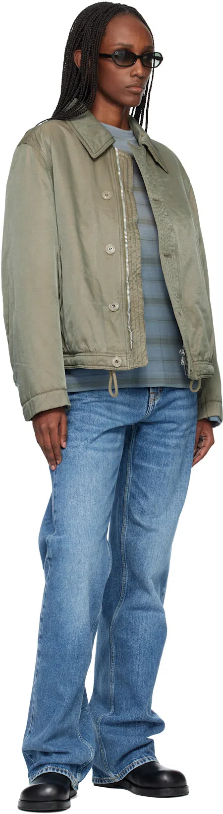 ACNE STUDIOS Women Black Boots With Embossed Logo On The Side In Leather Woman