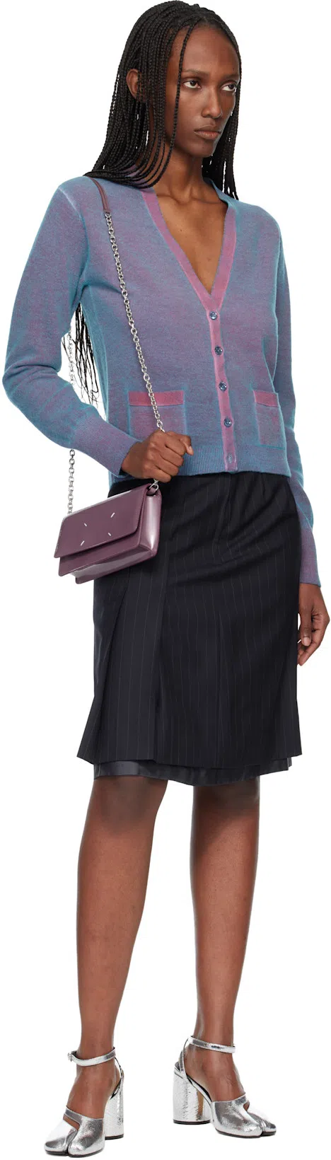 MAISON MARGIELA Tabi Broken Mirror Leather Split-toe Pumps In Metallic