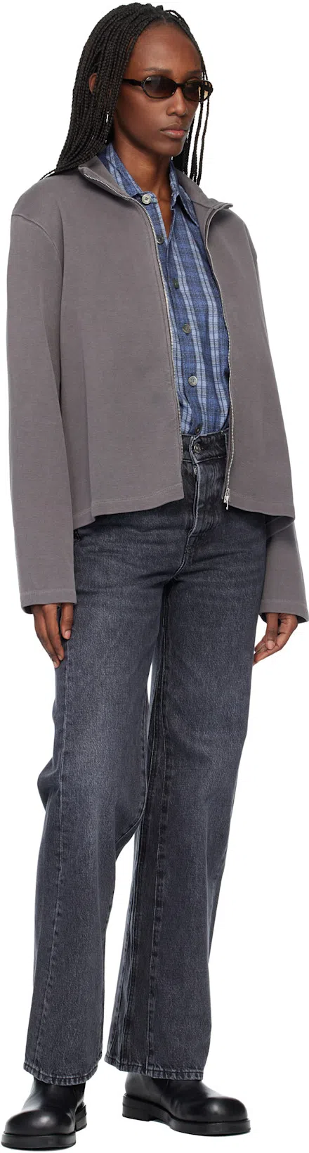 ACNE STUDIOS Women Black Boots With Embossed Logo On The Side In Leather Woman