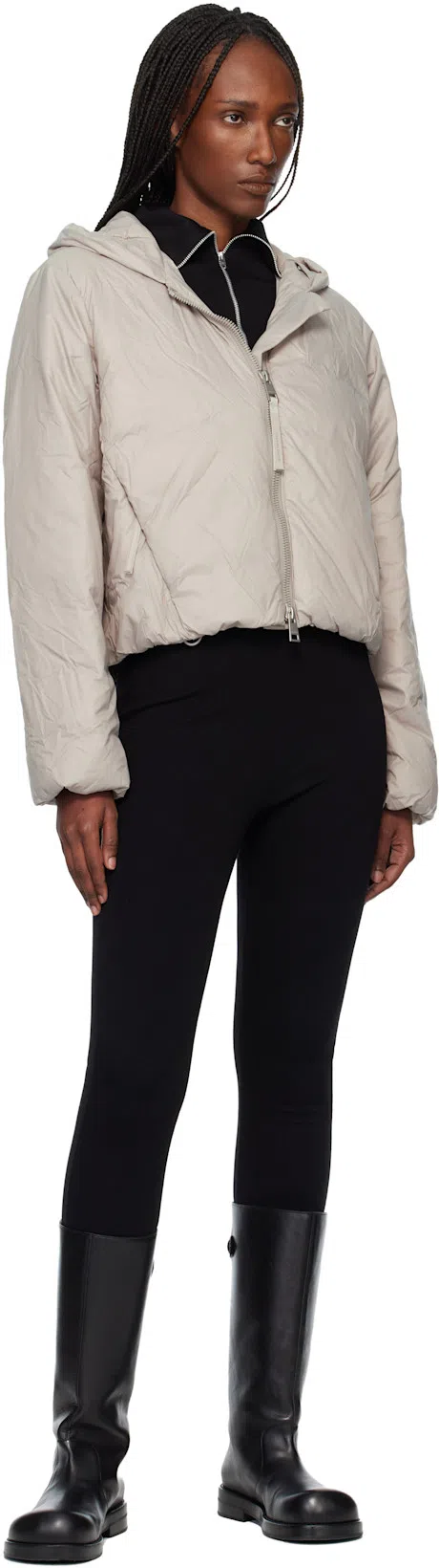 ACNE STUDIOS Women Black Boots With Embossed Logo On The Side In Leather Woman