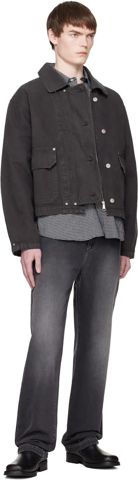 OUR LEGACY Mens Worn Black Boxy Short-sleeve Cotton-jersey T-shirt In Gray