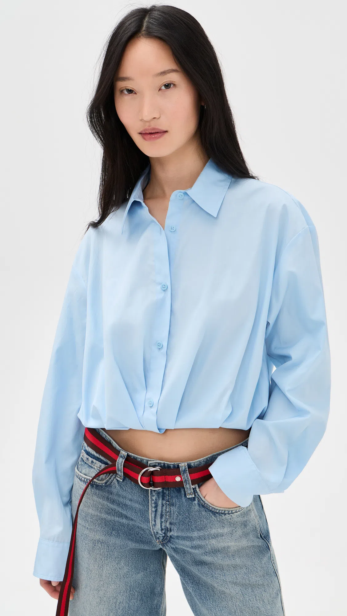 ANINE BING Five-pocket Denim Trousers Featuring Belt Loops In Blue