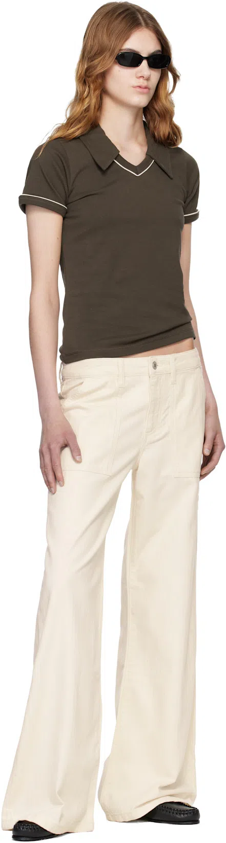 JEANERICA Guell Pants Chevron Ecru In Neutral