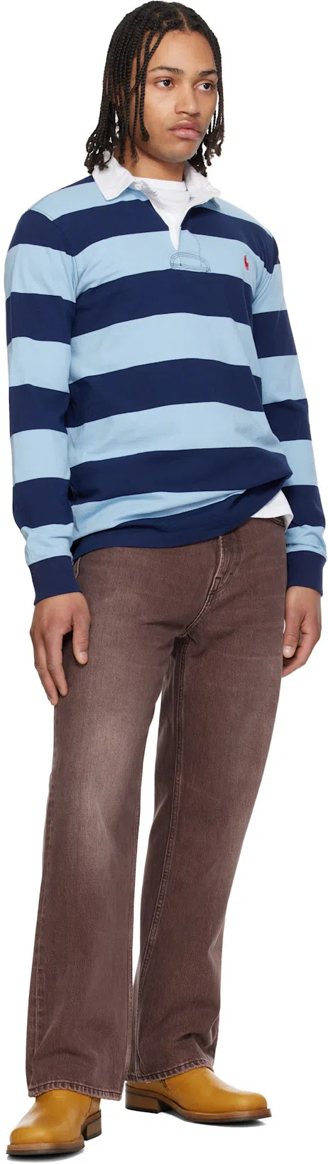 OUR LEGACY Denim Trousers Faded Effect Belt Loops Five Pockets In Brown