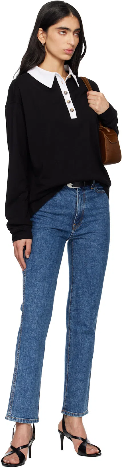 KHAITE Abigail High Rise Straight Jeans In Blue