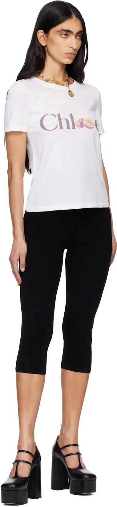 CHLOÉ Passion Fruit Print Baby Fit Cotton Jersey T-shirt In White