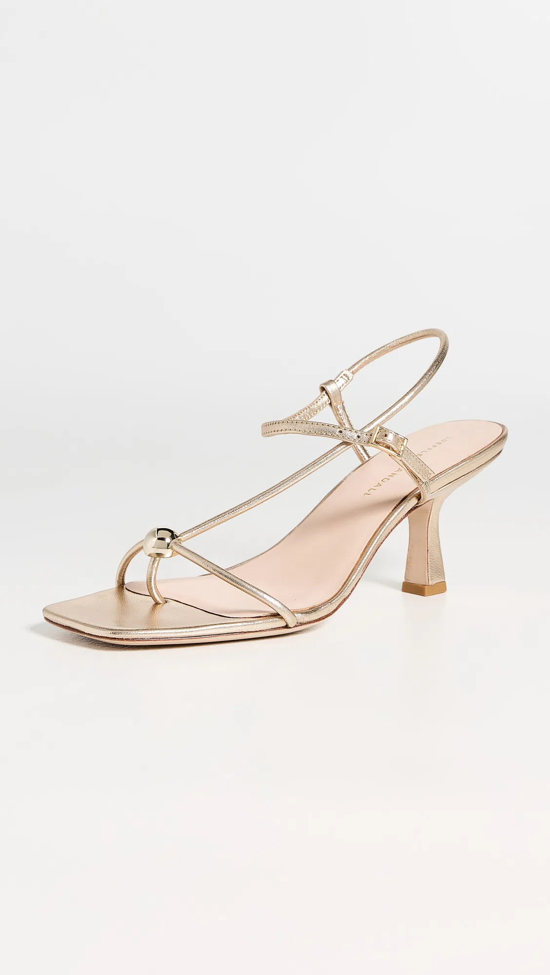 LOEFFLER RANDALL Triana Strappy Mid-heel Sandals With Ball Champagne In Neutral